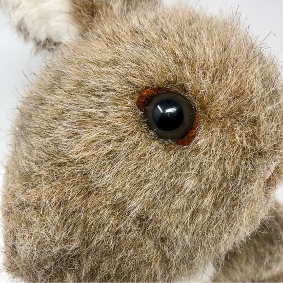 Dakin Brown White Rabbit Bunny Plush Hand Puppet Vintage 1984 Pink Nose Easter - Picture 5 of 9